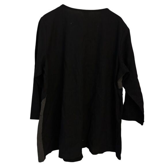 Cupcake International Black and Grey Distressed Cotton Long Sleeve Tunic Size XL - Picture 2 of 7